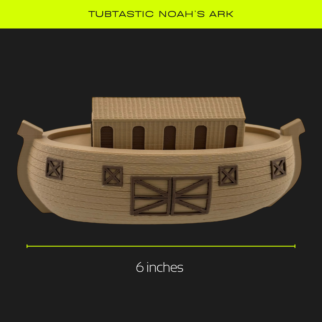 Noah's Ark Floating 6 inch Bath Boat from TUBTASTIC, pretend play, cake topper, bible, baby shower