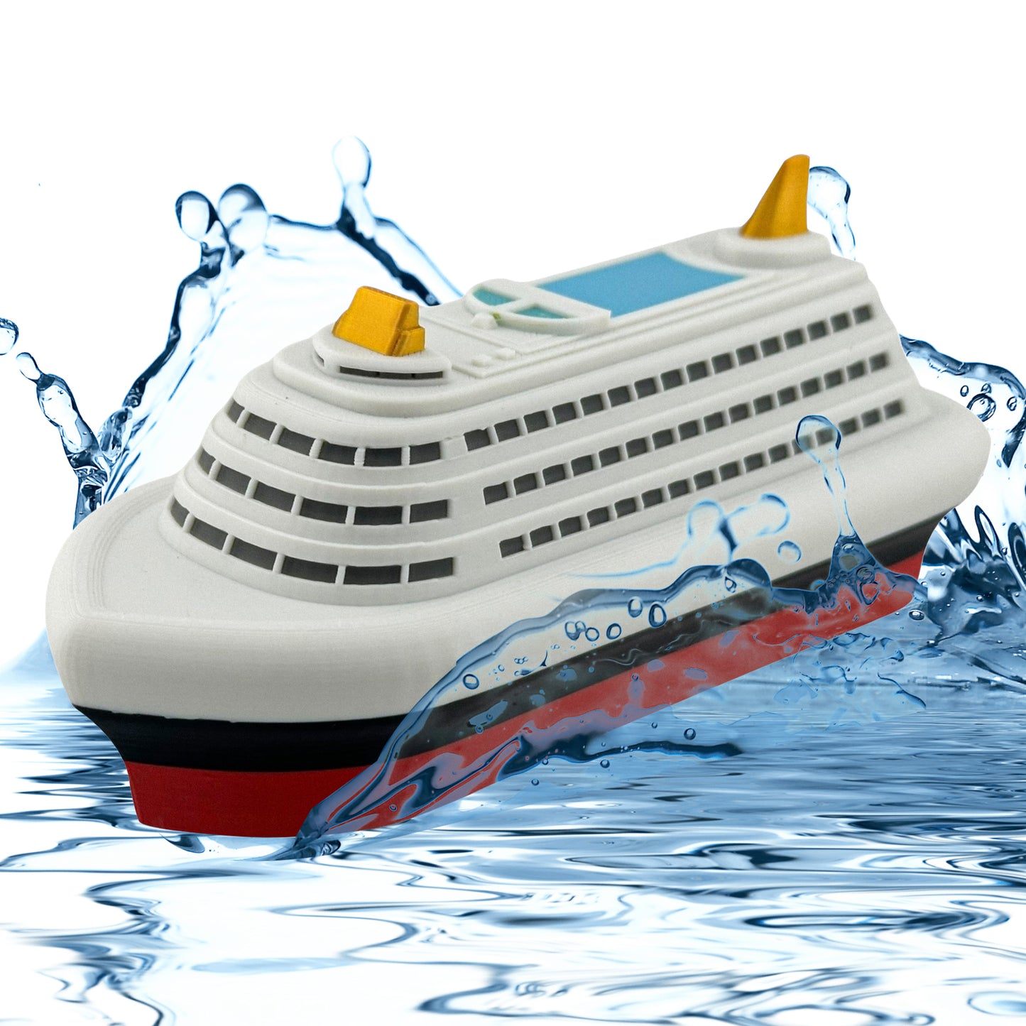 The Cruise Ship 2 Floating 6 inch Bath Boat from TUBTASTIC, pretend play, cake topper, decorative, cruise gift