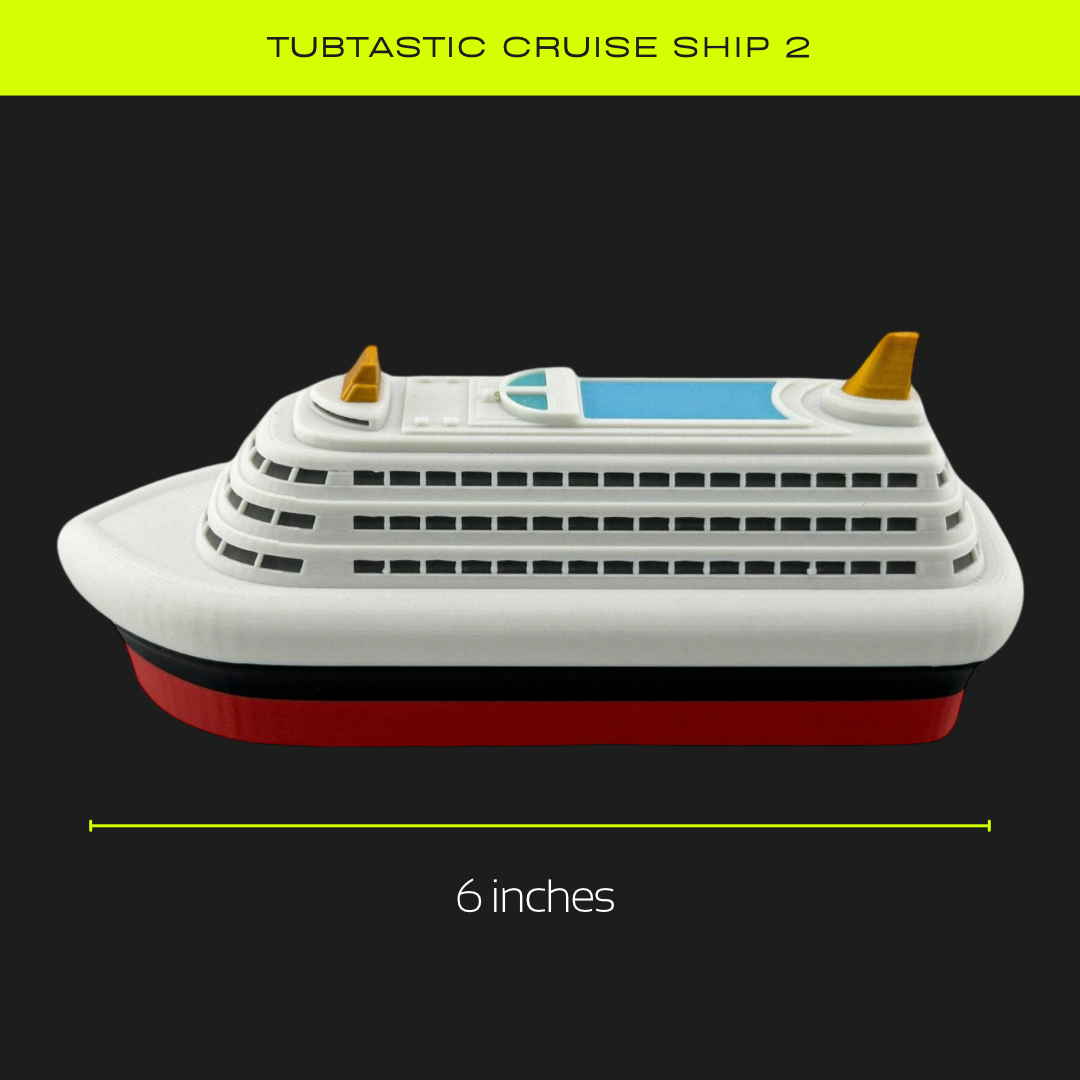 The Cruise Ship 2 Floating 6 inch Bath Boat from TUBTASTIC, pretend play, cake topper, decorative, cruise gift