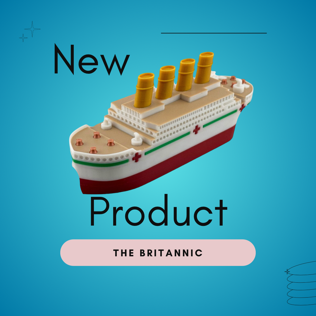 The Britannic Floating 6 inch Bath Boat from TUBTASTIC, pretend play, cake topper, RMS Britannic, Titanic sister ship